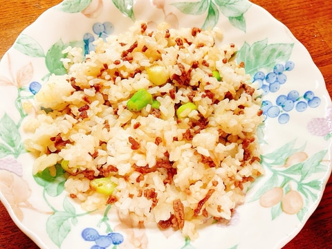 甘辛ミンチとオクラのチャーハン